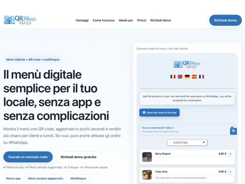 QR Menù Facile